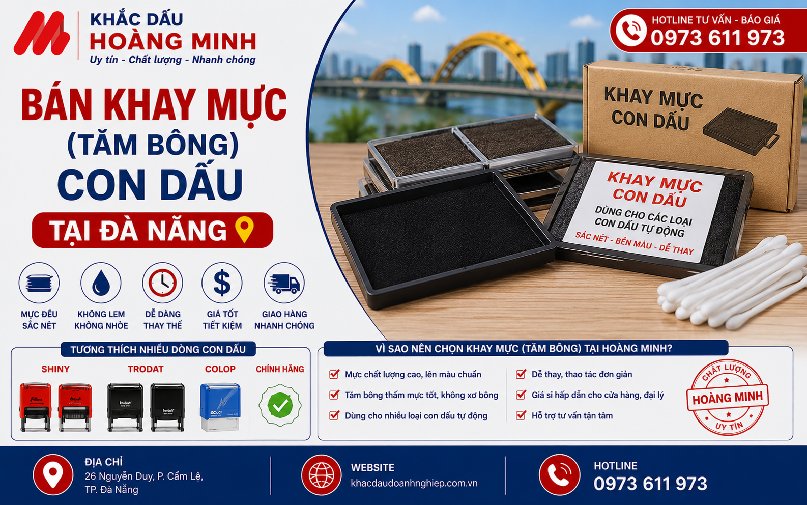 Bán khay mực (tăm bông) con dấu tại Đà Nẵng