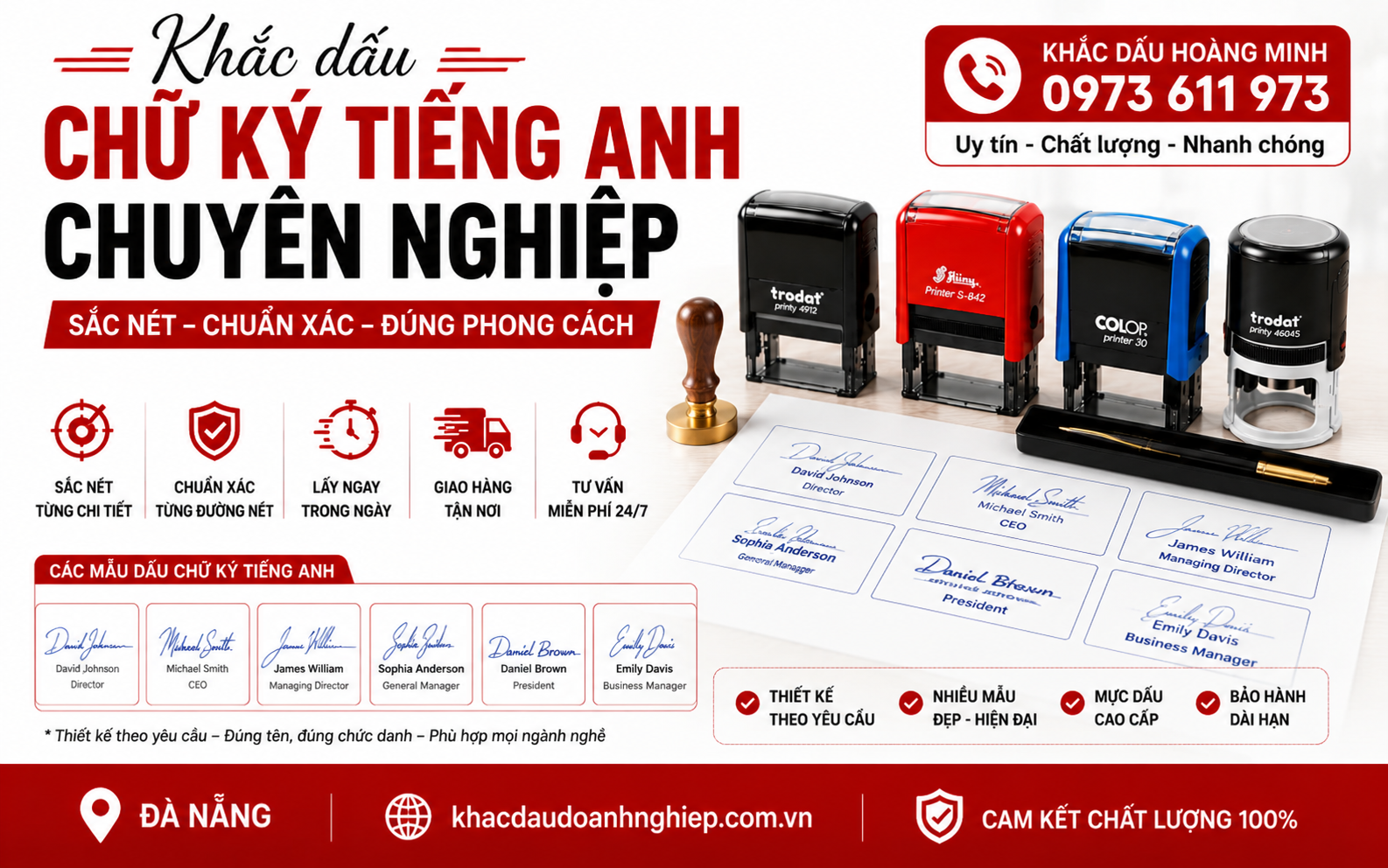 Khắc dấu chữ ký tiếng Anh chuyên nghiệp Đà Nẵng
