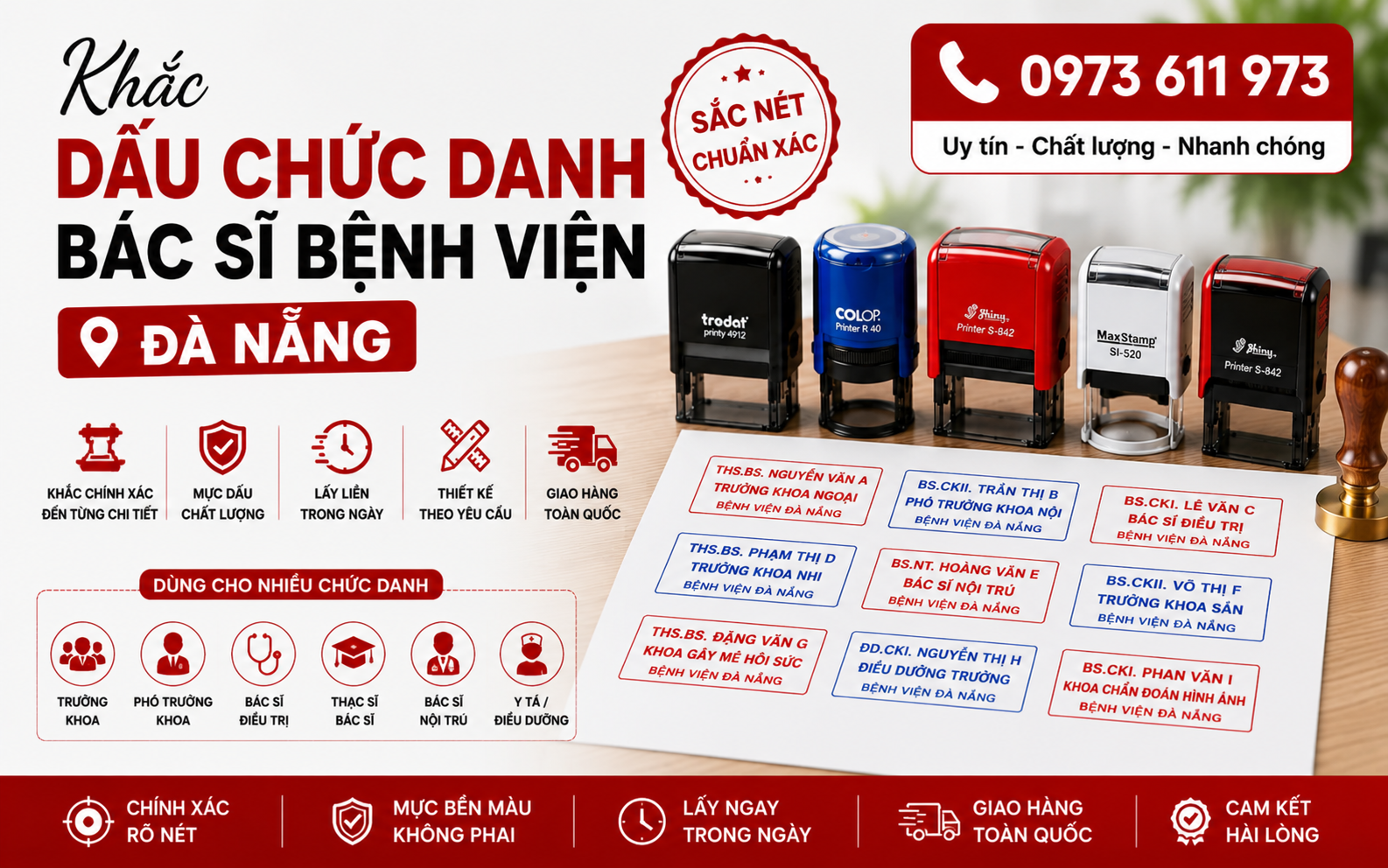 Khắc dấu chức danh Bác sĩ bệnh viện Đà Nẵng